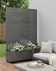 73" X 47" Gray Striped Galvanized Metal Rectangular Planter Box