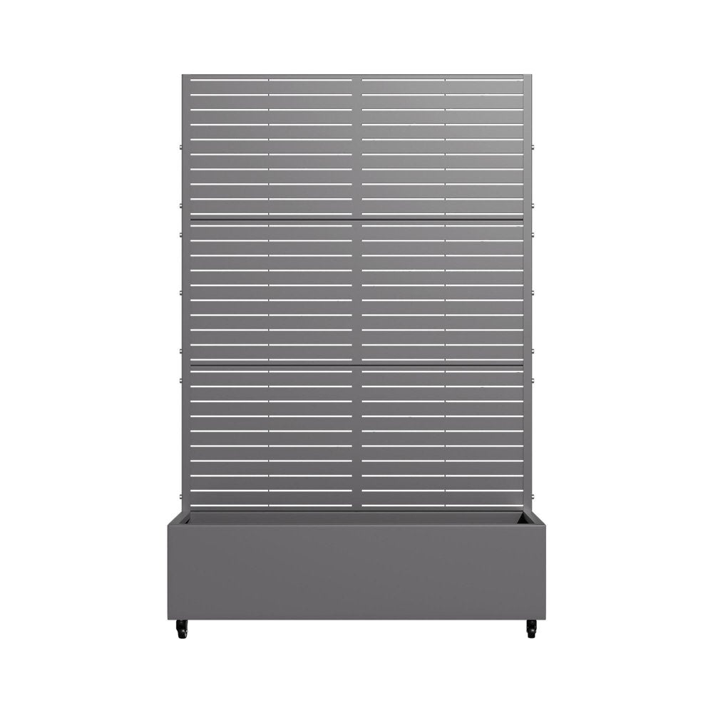 73" X 47" Gray Striped Galvanized Metal Rectangular Planter Box
