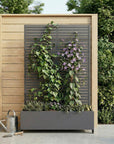 73" X 47" Gray Striped Galvanized Metal Rectangular Planter Box