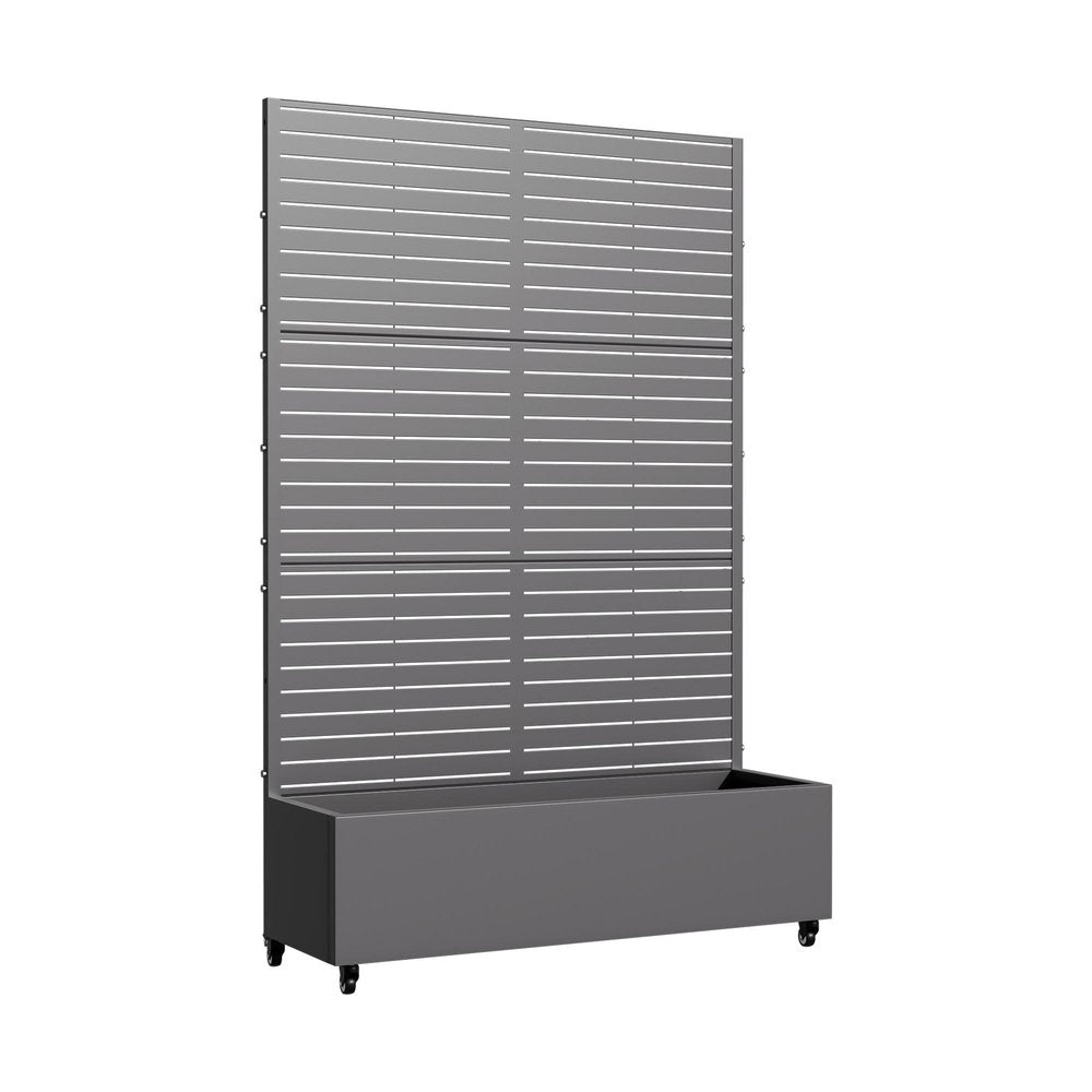 73" X 47" Gray Striped Galvanized Metal Rectangular Planter Box