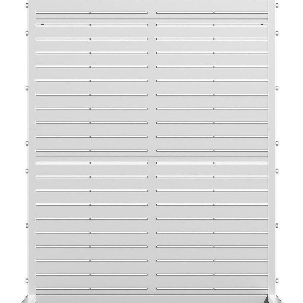 73" X 35" White Striped Galvanized Metal Rectangular Planter Box