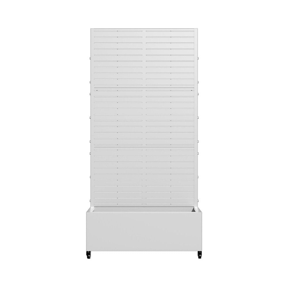 73" X 35" White Striped Galvanized Metal Rectangular Planter Box