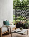 71" X 47" Black Geometric Galvanized Metal Oval Planter Box