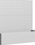 47" X 47" White Striped Galvanized Metal Rectangular Planter Box