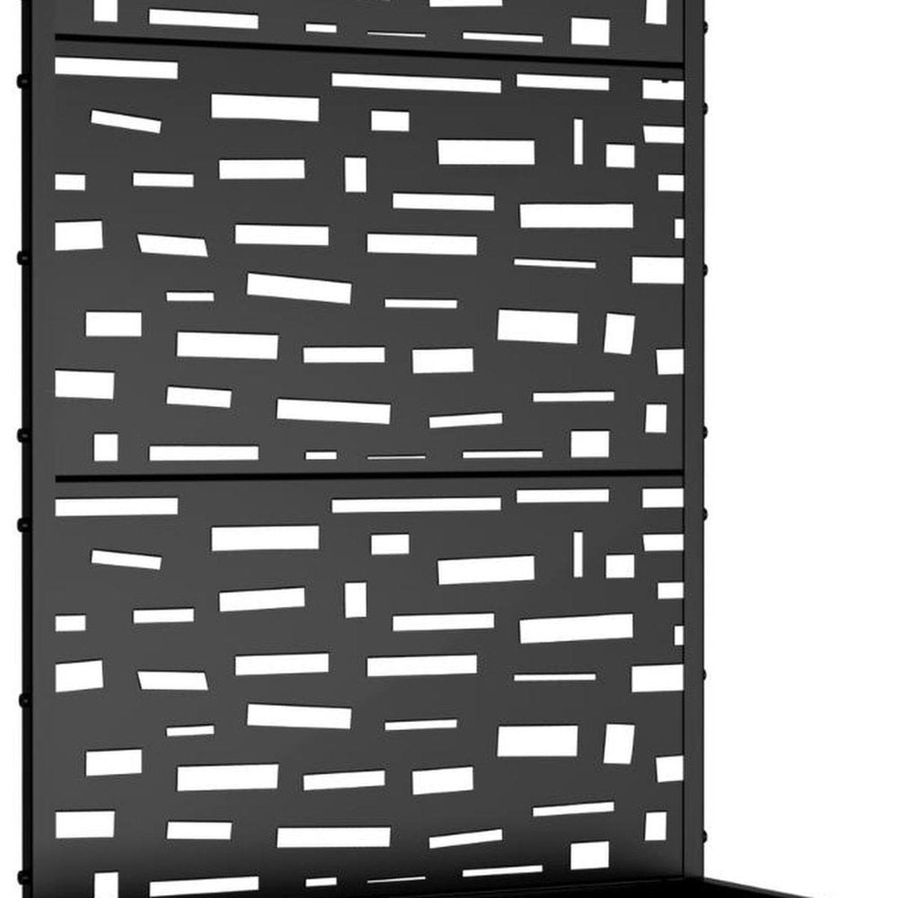 73" X 35" Black Geometric Galvanized Metal Rectangular Planter Box