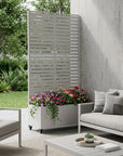 73" X 35" Gray Striped Galvanized Metal Rectangular Planter Box