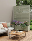 73" X 47" Gray Striped Galvanized Metal Rectangular Planter Box