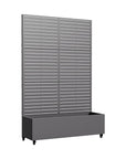Set of Two Gray Striped Galvanized Metal Rectangular Planter Box