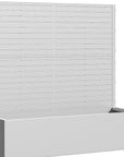 Set of Two White Striped Galvanized Metal Rectangular Planter Box