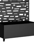 Set of Two Black Geometric Galvanized Metal Rectangular Planter Box