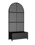Set of Two Black Striped Galvanized Metal Oval Planter Box