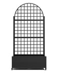 Set of Two Black Geometric Galvanized Metal Oval Planter Box