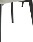 Set of Two White And Black Chenille And Wood Dining Side Chairs