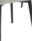 Set of Two White And Black Chenille And Wood Dining Side Chairs