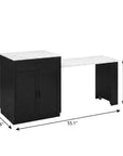 55" Brown and Black Wood Flat Door Kitchen Cart