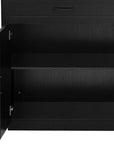 55" Brown and Black Wood Flat Door Kitchen Cart