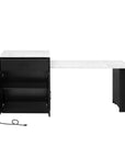 55" Brown and Black Wood Flat Door Kitchen Cart