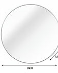 32" Black Aluminum Round Framed Bathroom Vanity Mirror