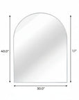 40" X 30" Silver Aluminum Arch Framed Bathroom Vanity Mirror