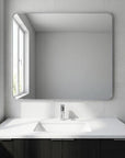 36" X 36" Silver Aluminum Square Framed Bathroom Vanity Mirror