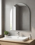 36" X 30" Silver Aluminum Arch Framed Bathroom Vanity Mirror