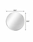 39" X 39" Silver Aluminum Round Framed Bathroom Vanity Mirror