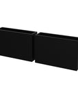 Set of Two Black Metal Rectangular Pot Planter