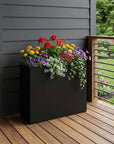 24" X 30" Black Metal Rectangular Pot Planter