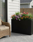 24" X 36" Black Metal Rectangular Pot Planter