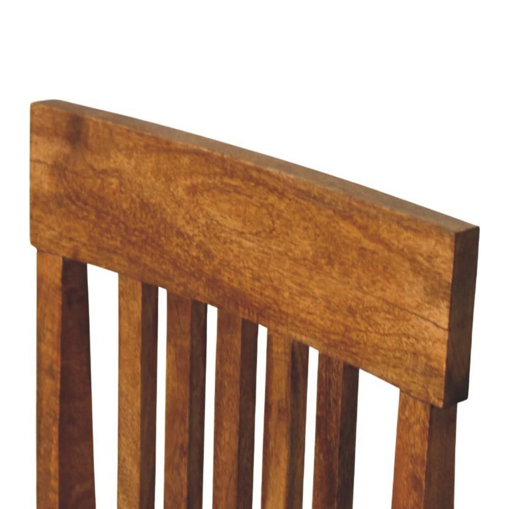 Set of Two 18" Brown Top Grain Leather And Solid Wood Side Chair