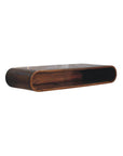 36" Chestnut Solid Wood Floating Wall Mount Console Table With Shelf