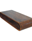 36" Chestnut Solid Wood Floating Wall Mount Console Table With Shelf