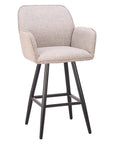 31" Beige Aluminum Swivel Outdoor Bar Height Chair