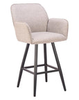 31" Beige Aluminum Swivel Outdoor Bar Height Chair