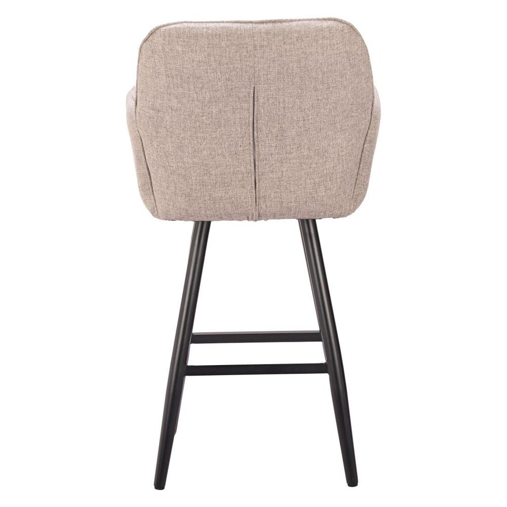 31" Beige Aluminum Swivel Outdoor Bar Height Chair