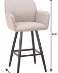 31" Beige Aluminum Swivel Outdoor Bar Height Chair