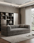 79" Blue Corduroy Convertible Futon Sleeper Sofa With Toss Pillows