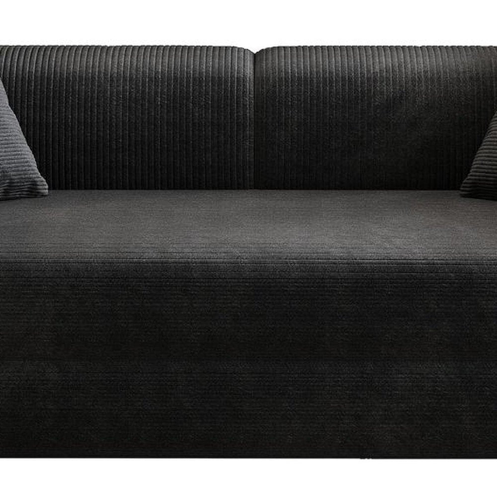 79" Camel Corduroy Convertible Futon Sleeper Sofa With Toss Pillows