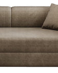 79" Camel Corduroy Convertible Futon Sleeper Sofa With Toss Pillows