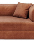 79" Camel Corduroy Convertible Futon Sleeper Sofa With Toss Pillows