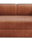 79" Camel Corduroy Convertible Futon Sleeper Sofa With Toss Pillows