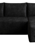 Black Corduroy Modular L Shaped Sofa and Chaise Sectional