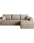 Camel Corduroy Modular L Shaped Sofa and Chaise Sectional