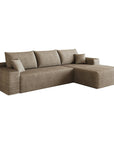 Camel Corduroy Modular L Shaped Sofa and Chaise Sectional
