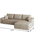 Camel Corduroy Modular L Shaped Sofa and Chaise Sectional