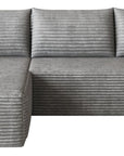 Gray Corduroy Modular L Shaped Sofa and Chaise Sectional