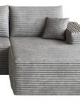 Gray Corduroy Modular L Shaped Sofa and Chaise Sectional