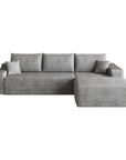 Gray Corduroy Modular L Shaped Sofa and Chaise Sectional