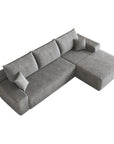 Gray Corduroy Modular L Shaped Sofa and Chaise Sectional