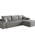 Gray Corduroy Modular L Shaped Sofa and Chaise Sectional